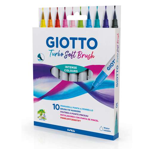 GIOTTO | Turbo Soft Brush Fibre Pen set —  10 pens 