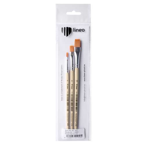 lineo | Series 579 Synthetic School Brush Set — 3 flat brushes 