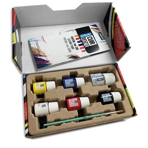 pébéo | Setacolor CUIR LEATHER Leather Paint Starter Box — 5 colours + accessories 