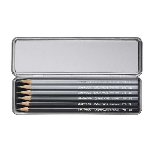 CARAN D'ACHE®, GRAPHITE LINE GRAFWOOD Pencils — tin of 6, 50,000+ Art  Supplies