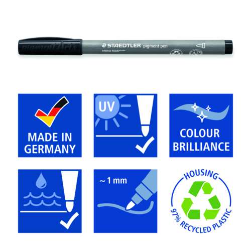 Staedtler Pigment Arts Fibre-tip Bullet Nib - Intense Black