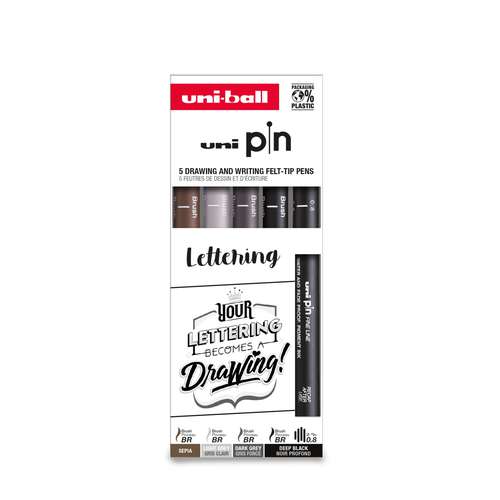 uni-ball | uni pIn Lettering FINE LINE pen set — 5 pens 