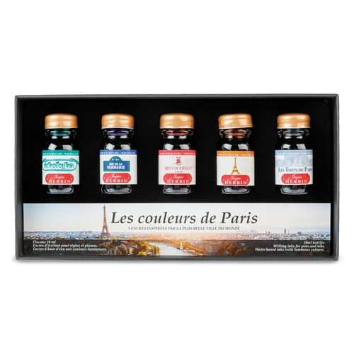 Jacques HERBIN | Writing Ink Set 'Les couleurs de Paris' — 5 x 10 ml bottles 