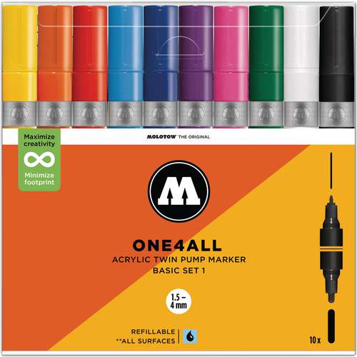 MOLOTOW™ | ONE4ALL TWINMARKER Basic Set 1 — 10 markers 