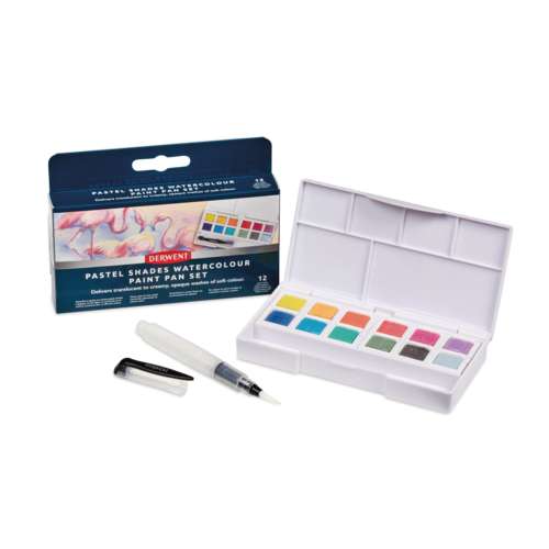 DERWENT | PASTEL SHADES WATERCOLOUR Paint Pan set — 12 pans 