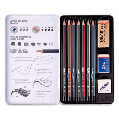 MILAN® | Graphite Pencil set — 7 pencils + accessories 