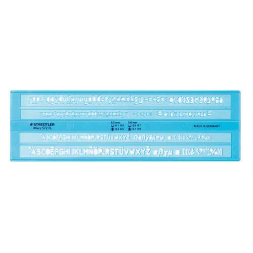 STAEDTLER® | Mars 572L Lettering Guide — transparent blue plastic 