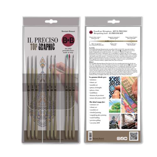 Borciani e Bonazzi | TOP GRAPHIC PRECISO Detail 9 brush set — synthetic hair 