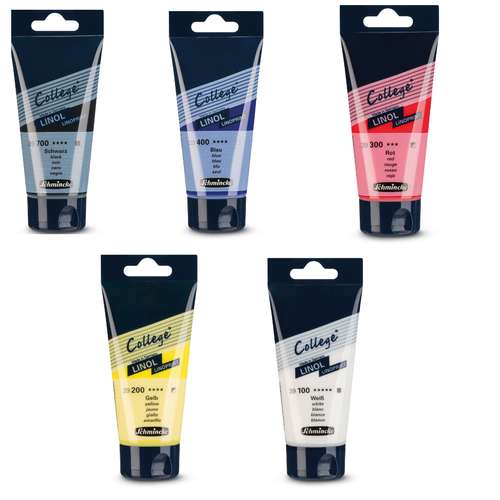 Schmincke | College® LINOL Linoprint colours set — 5 x 75 ml tubes 
