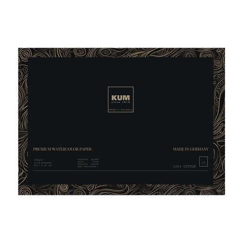 KUM® | PREMIUM WATERCOLOR PAPER pad — 100% cotton 