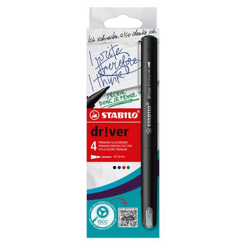 STABILO® | dr!ver Premium Felt-tip pen set — 4 pens 