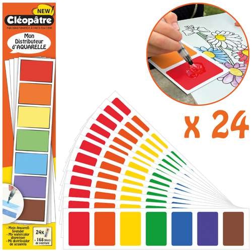 Cléopâtre® | My Watercolour Dispenser — 24 sheets x 7 colours 