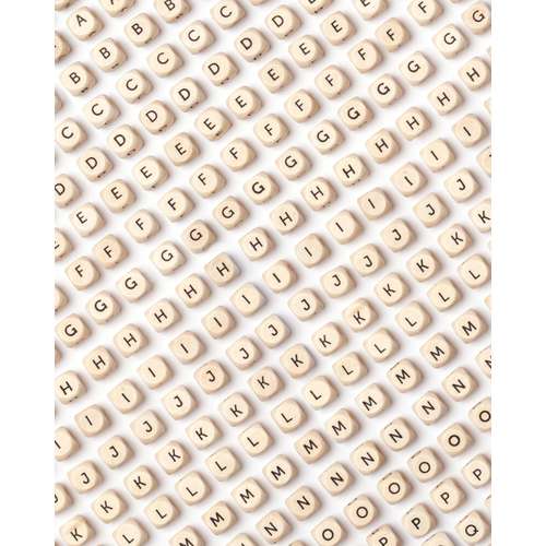 folia® | Wooden Letter Beads — 9 mm cubes. 