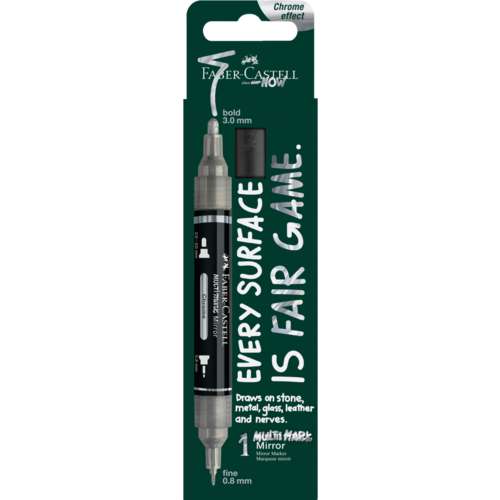 FABER-CASTELL | MULTIMARK MIRROR marker ○ double-ended — 551 Chrome 
