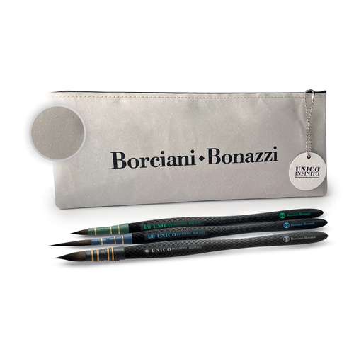 Borciani e Bonazzi | UNICO INFINITO® brush kit — 3 brushes in faux leather case 