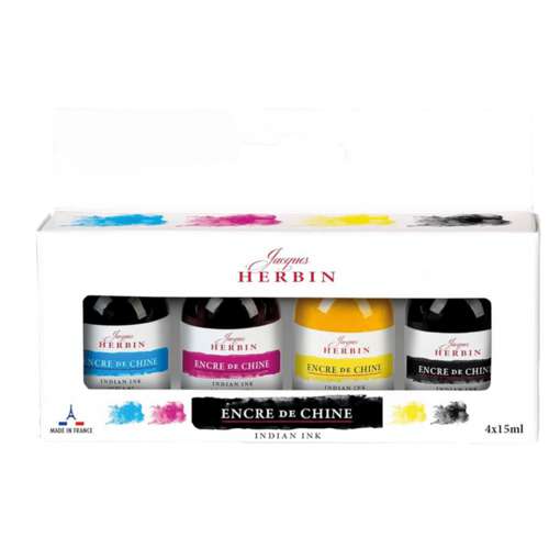 Jacques HERBIN | Indian Ink set — 4 x 15 ml 
