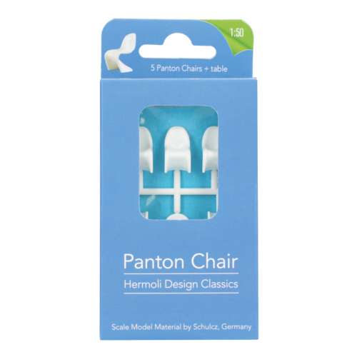 SCHULCZ | Miniature table + 5 Panton chairs set — scale 1:50 